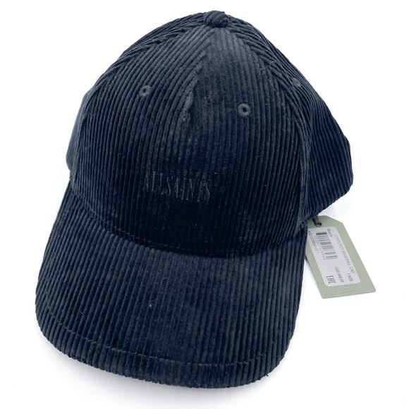 AllSaints Baseball Cap Corduroy Black Hat One Size Unisex‎ Adjustable  Logo - Picture 1 of 7